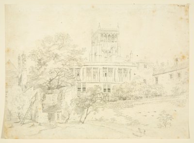 Ogród Front jednego z Prebendal Houses (ołówek i akwarela na papierze) autorstwa The Rev. John Eagles