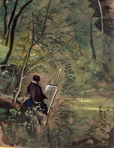 Hestercombe Woods, Somerset 1834 (akwarela i gwasz) autorstwa The Rev. John Eagles
