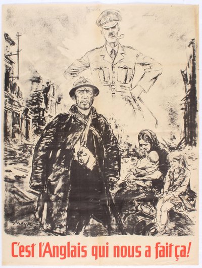 To Anglicy nam to zrobili. Plakat propagandowy Francji Vichy, 1940. autorstwa Theo Matejko