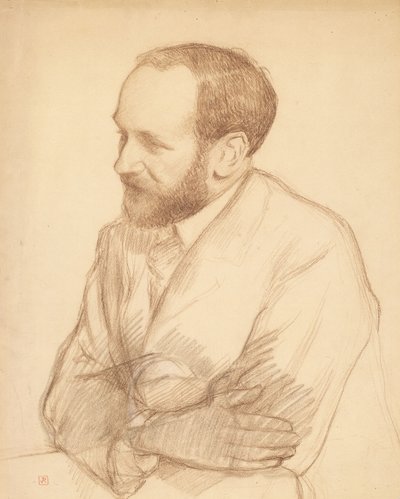 Portret Henri Gheona, ok. 1903 (kreda na papierze) autorstwa Theo van Rysselberghe