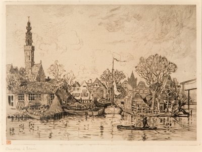 Stocznia w Edamie (Niderlandy) autorstwa Théo van Rysselberghe