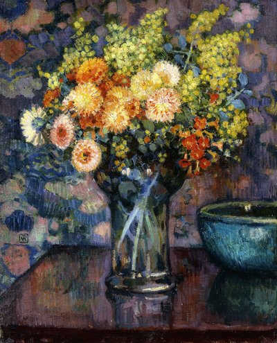 Wazon kwiatów; Wazon z kwiatami, ok. 1911 autorstwa Théo van Rysselberghe