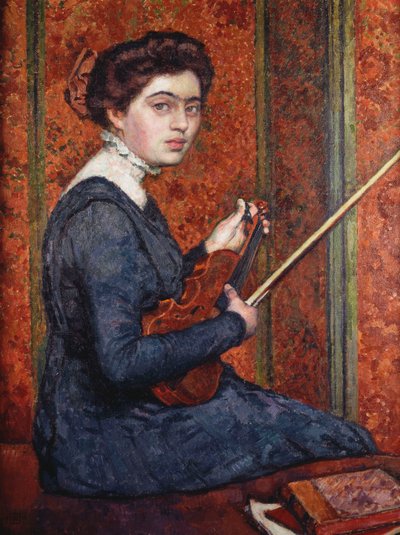 Kobieta ze skrzypcami autorstwa Théo van Rysselberghe