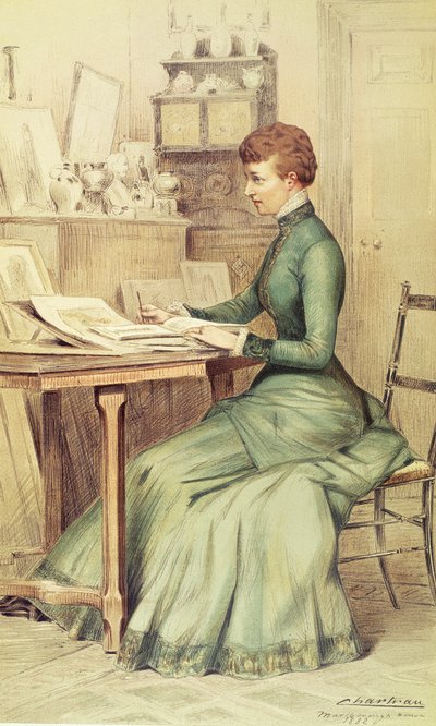JKW Księżna Walii (później królowa Aleksandra) w Marlborough House, z Vanity Fair, 1882 autorstwa Theobald Chartran