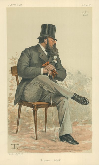 Lord Rendlesham, Property in Suffolk, 15 października 1881 r., komiks Vanity Fair autorstwa Theobald Chartran
