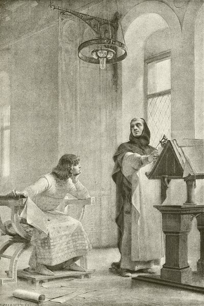 Edukacja Ludwika IX (wklęsłodruk) autorstwa Theobald Chartran