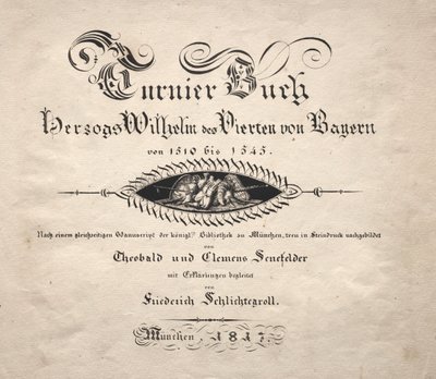 Rezerwuj turnieje: Strona tytułowa autorstwa Theobald Senefelder