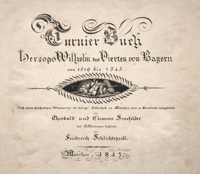 Książka o turniejach: Strona tytułowa, 1817. autorstwa Theobald Senefelder
