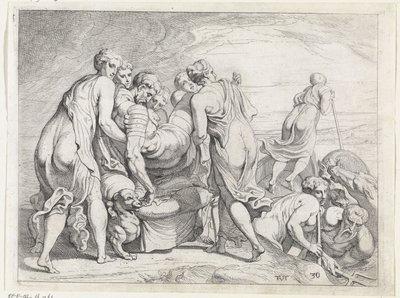 Faiaken sprowadza śpiącego Odyseusza do Itaki Prace Odyseusza (tytuł serii) autorstwa Theodoor van Thulden