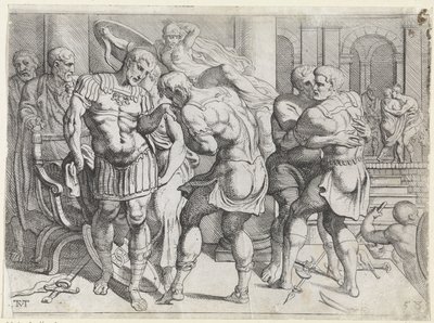 Pojednanie Odyseusza z buntownikami Itaka Prace Odyseusza (tytuł serii) autorstwa Theodoor van Thulden