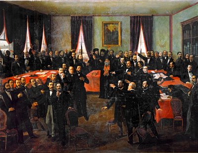Proklamacja unii księstw Rumunii ... (obraz na płótnie) autorstwa Theodor Aman