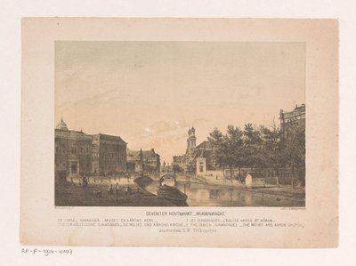 Deventer Houtmarkt i Muidergracht w Amsterdamie Deventer Houtmarkt Muidergracht (tytuł na obiekcie) autorstwa Theodor Brüggemann