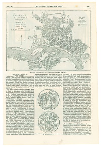Richmond, Hrabstwo Henrico, Manchester i Springhill, Chesterfield Co. autorstwa Theodor Ettling