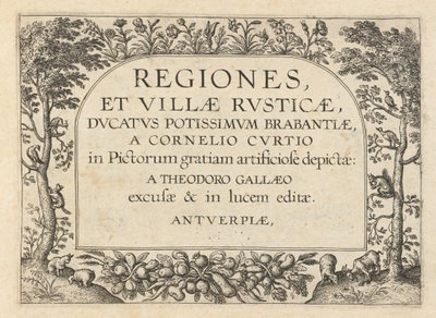 Strona tytułowa „Regiony wiejskie i wsie” autorstwa Theodor Galle
