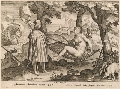 Ameryka autorstwa Theodor Galle after Jan van der Straet