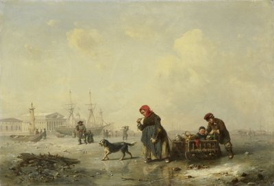 Newa w Petersburgu (Leningrad) zimą autorstwa Theodor Hildebrandt