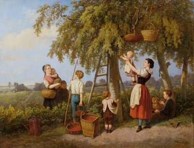 Zbiór wiśni autorstwa Theodor Hosemann