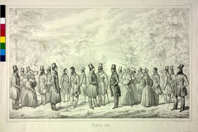 Teplickie wspomnienia. sezon kąpielowy 1833. arkusz 4 autorstwa Theodor Hosemann