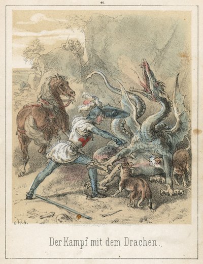 Walka ze smokiem autorstwa Theodor Hosemann