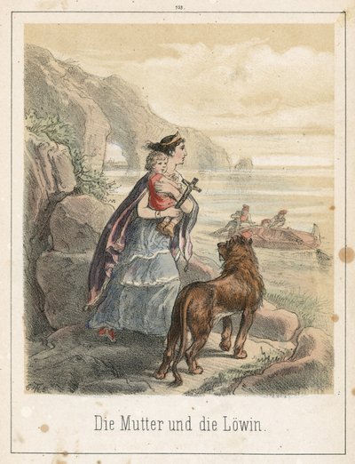 Matka i lew autorstwa Theodor Hosemann