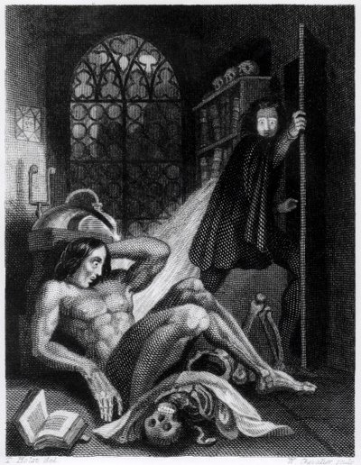 Ilustracja z „Frankensteina” Mary Shelley (1797-1851) autorstwa Theodor M. von Holst