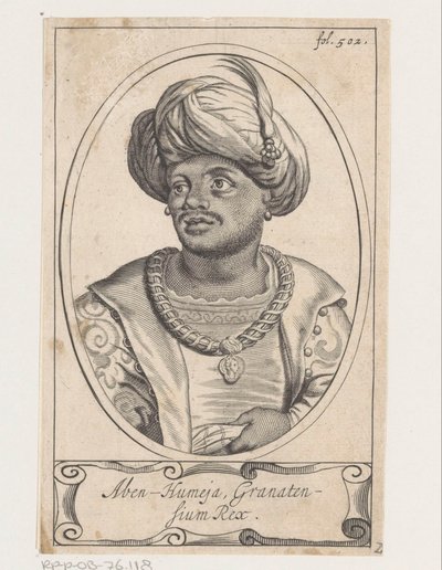 Portret Abena Humei, króla Granady autorstwa Theodor Matham