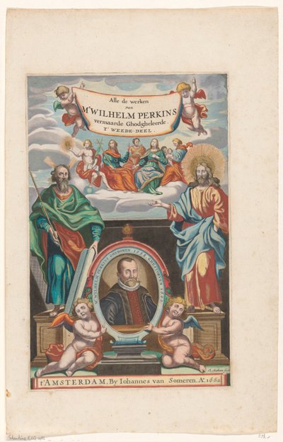 Portret Williama Perkinsa Strona tytułowa dla: William Perkins, Wszystkie prace. T’ druga część, 1662 autorstwa Theodor Matham
