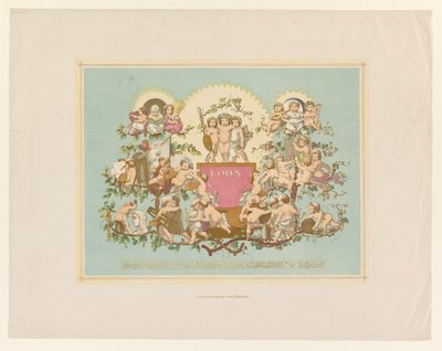 Pudełko z farbą Loterijbiljet van Kunstenaarsvereniging Loteria szkicowa stowarzyszenia artystów Malkasten w Düsseldorfie (tytuł na obiekcie) autorstwa Theodor Mintrop