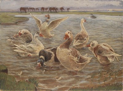 Gęsi na wyspie Saltholm autorstwa Theodor Philipsen