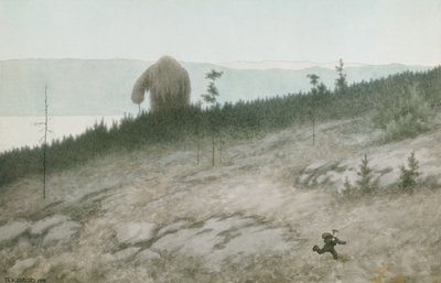 Ash chłopiec i troll autorstwa Theodor Kittelsen