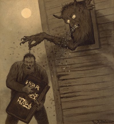 Bajkowy rysunek autorstwa Theodor Severin Kittelsen