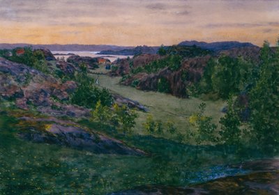 Krajobraz ze Skåtøy autorstwa Theodor Severin Kittelsen