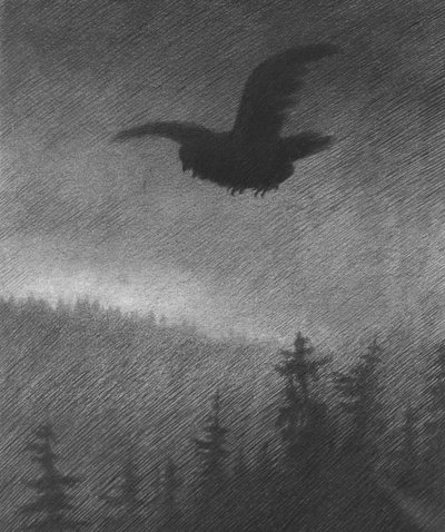 Czarna śmierć (rysunek) autorstwa Theodor Severin Kittelsen