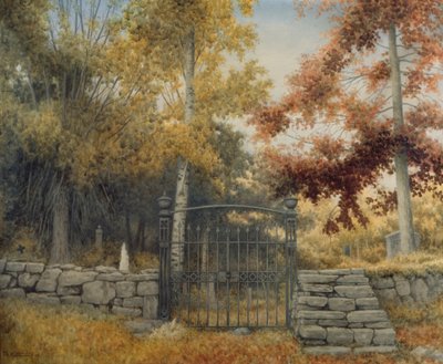 Dziedziniec kościelny w Bråtebakken autorstwa Theodor Kittelsen