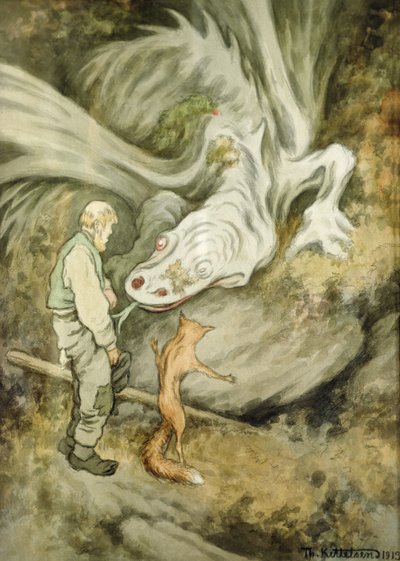 Świat nie płaci inaczej mój drogi smoku autorstwa Theodor Kittelsen