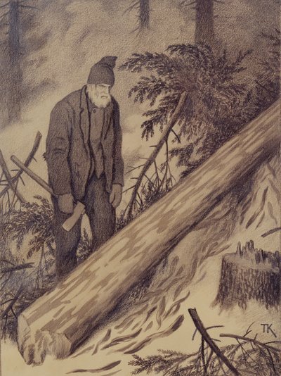 Zimowa droga autorstwa Theodor Kittelsen