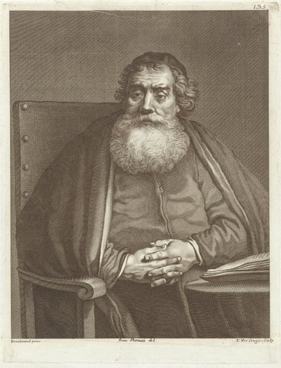 Siedzący mężczyzna z brodą autorstwa Theodor Vercruys