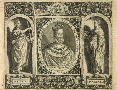 Henricus IIII Borbonius Dei Gratia Rex Francorum et Navarrae 1595 / Bry, Jean Théodore de autorstwa Theodor de Bry