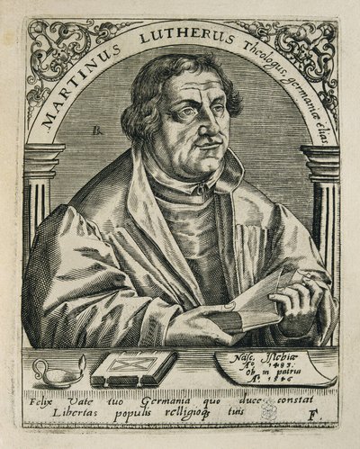LUTER, Marcin (1483-1546). Niemiecki reformator religijny. Rytownictwo. HISZPANIA. MADRYT (WSPÓLNOTA AUTONOMICZNA). Madryt. Biblioteka Narodowa autorstwa Theodor de Bry