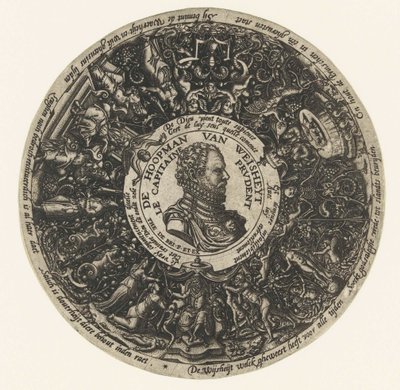 Medalion z popiersiem Kapitana Mądrości, Theodora de Bry, ok. 1577 - ok. 1578 r. autorstwa Theodor de Bry