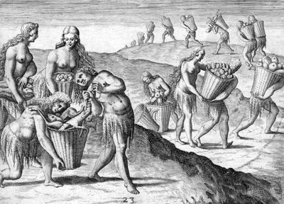 Plemię Indian Timucua autorstwa Theodor de Bry