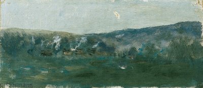 Pagórkowaty krajobraz z sierpem księżyca autorstwa Theodor von Hormann
