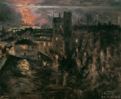 Paryż nocą z Wieżą Eiffla autorstwa Theodor von Hormann