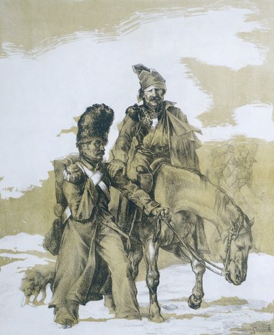 Odwrót z Moskwy autorstwa Theodore (after) Gericault