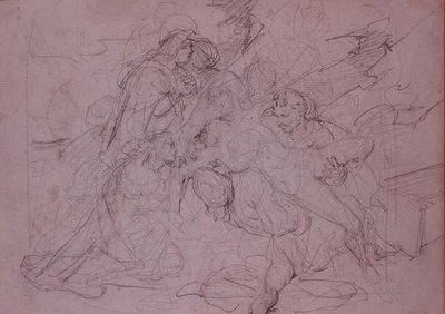 Zejście z krzyża (rysunek) autorstwa Theodore (attr. to) Gericault