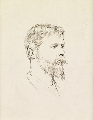 Portret Sir Ernesta Waterlowa, profil (pióro i tusz na papierze) autorstwa Theodore Blake Wirgman