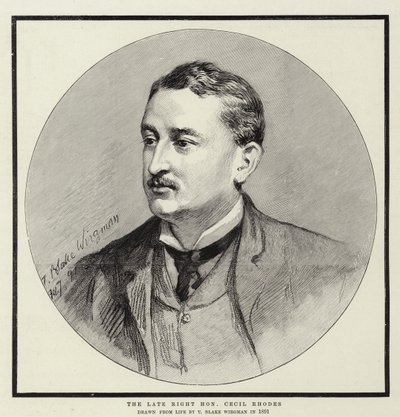 Późny prawicowy szanowny Cecil Rhodes autorstwa Theodore Blake Wirgman