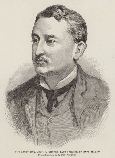 Wielce Szanowny Cecil J Rhodes, późny premier Cape Colony autorstwa Theodore Blake Wirgman