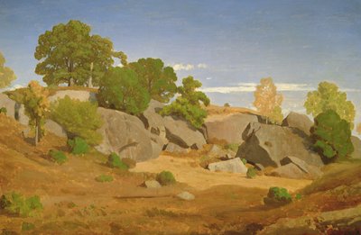 Skały w Fontainebleau autorstwa Theodore Caruelle d Aligny