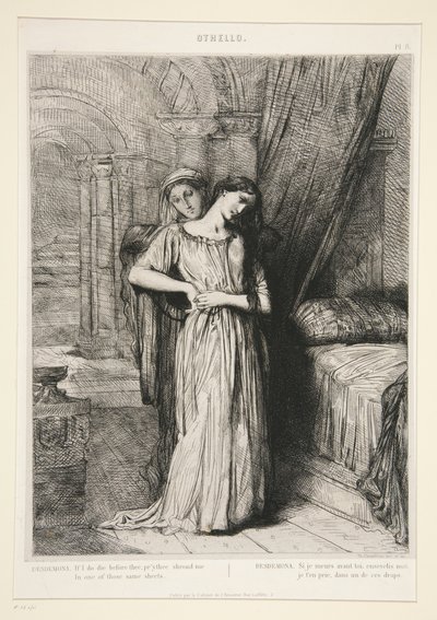 «Desdemona», tabl. 8 z Otella (akt IV, scena III) autorstwa Théodore Chassériau